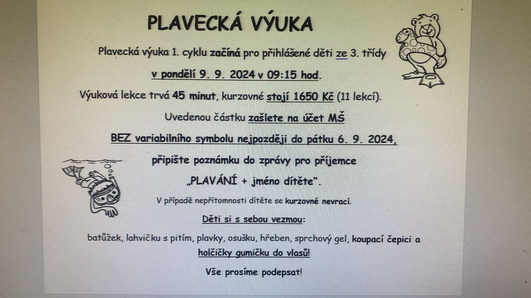 Obrázek k aktualitě Plavání pro děti ze 3. a 4. třídy